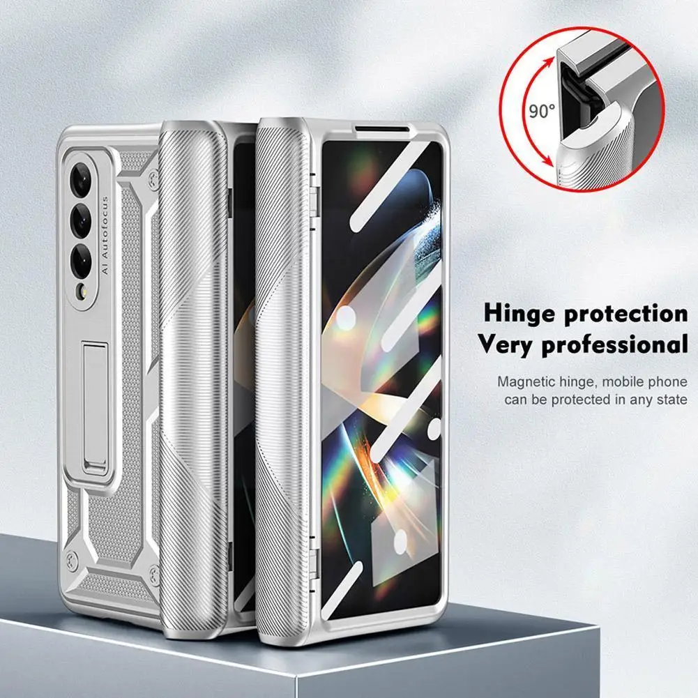 Shockproof Protective Phone For Z Fold 4 5g Hinge Full Cover Foldable Phone With Holder Kickstand P5q4