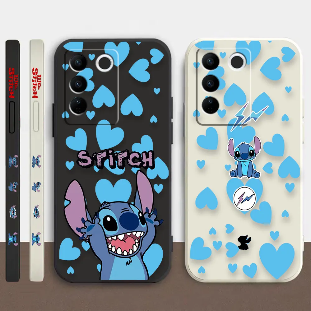 

Case For VIVO S1 S5 S6 S7 S9 S9E S12 S15 S16E T1 T2X V15 V21 PRO 5G Colour Simple Liquid Silicone Case Anime Lilo And Stitch