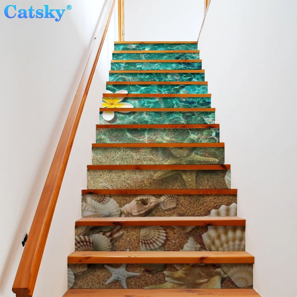 

Beach beach sticker decoration home bookstore wall wallpaper decoration stair step sticker waterproof pvc