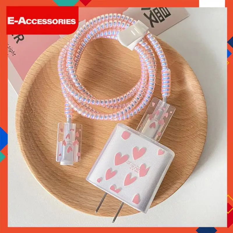 

Cute Charging Head Protective Cover Convenient Portable Mobile Phone Charger Cover Tpu Wire Protector For Apple Changeable 1 Pcs