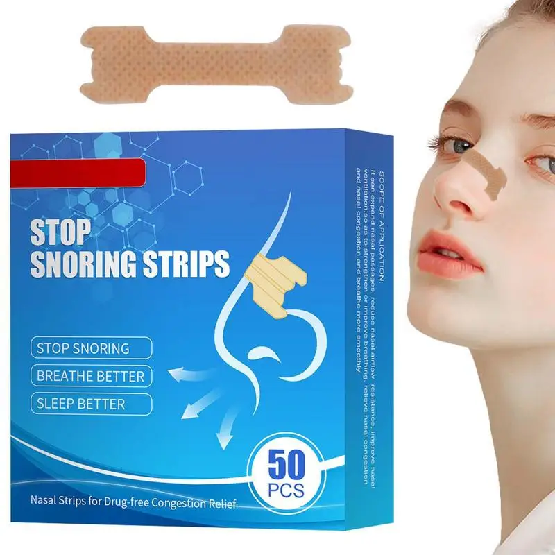 

50 шт., полоски для носа для снятия храпа