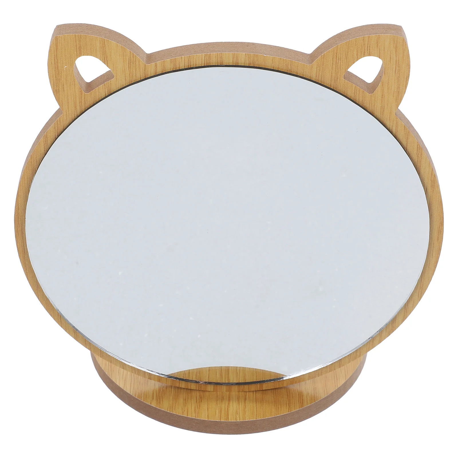 

Mirrors Desktop Makeup Mirror Vanity Wooden Tabletop Wood Cartoon Cat Foldable Travel Portable