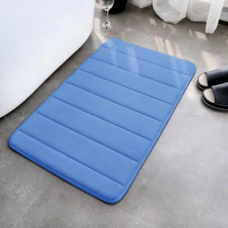 

Home Bath Mat Coral Fleece Thicken Large Carpets Bathroom Mat Water Absorption Non-slip Memory Foam Absorbent Washable Rug