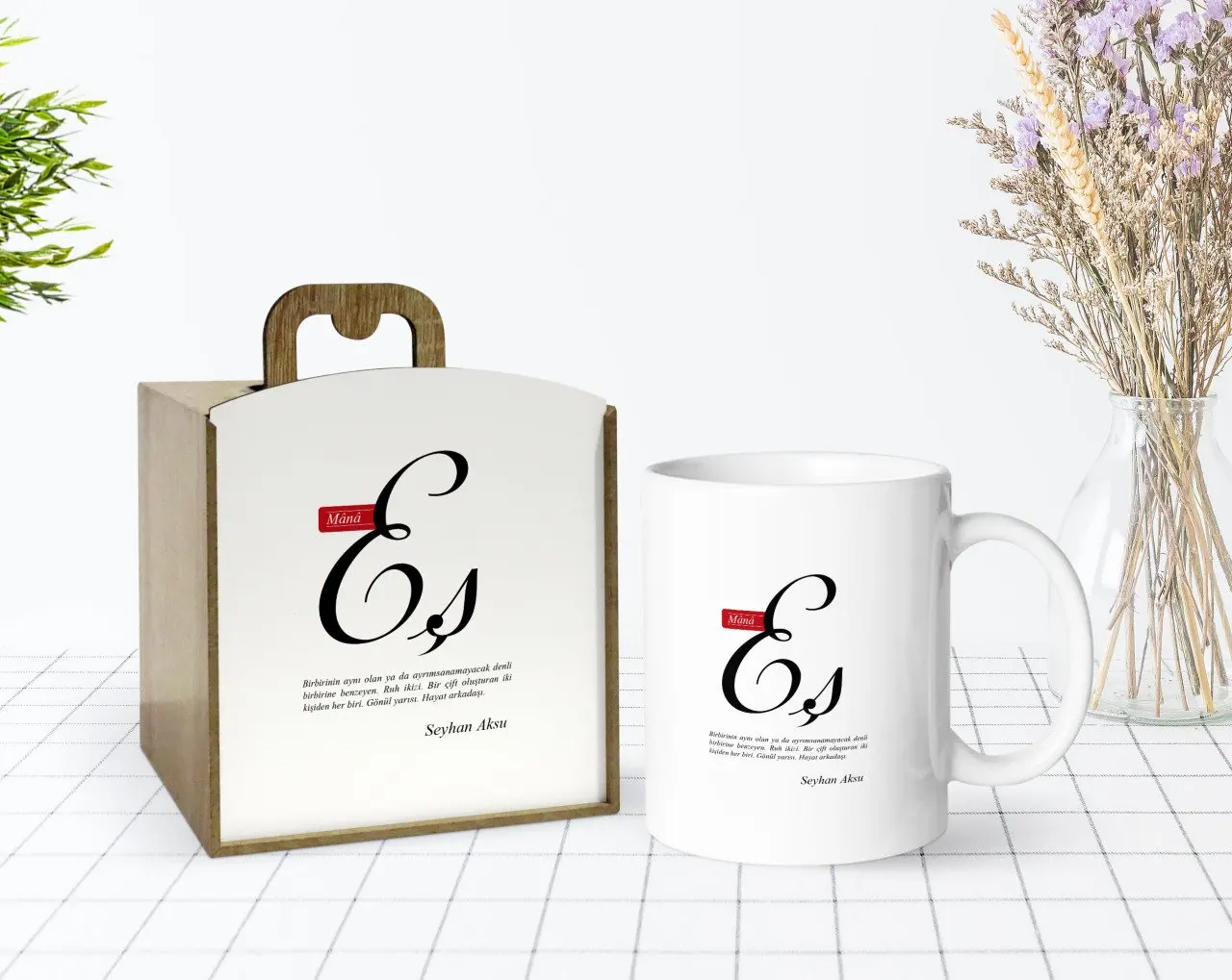 

Сделанный на заказ в деревянной коробке Mânâ Co-дизайнерская белая кружка Bardak-1