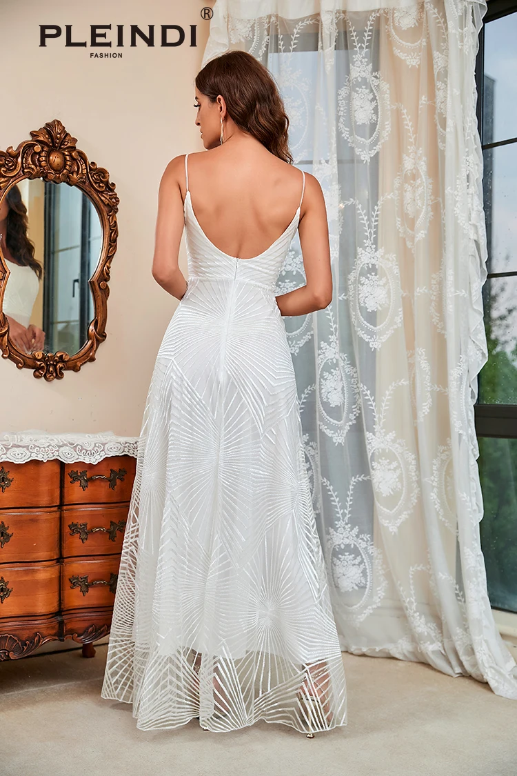 PLEINDI Luxury Evening Dresses Square Collar Spaghetti Strap A-shaped Floor-Length Chiffon 2022 New of Exquisite Prom Dress Wome