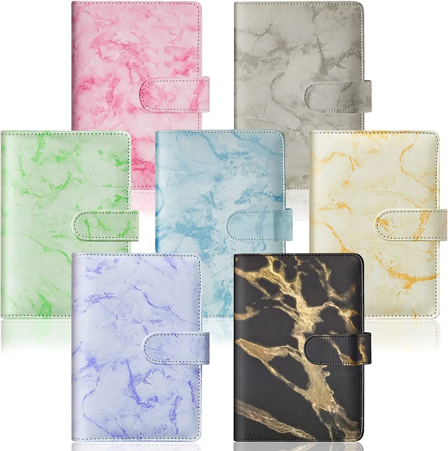 

Обложка для блокнота A6 из искусственной кожи, перезаправляемая Обложка для блокнота с 6 кольцами, Обложка для планировщика, органайзеры для ...