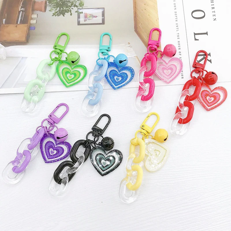 Новинка креативный брелок в виде любовного сердца колокольчика автомобильный