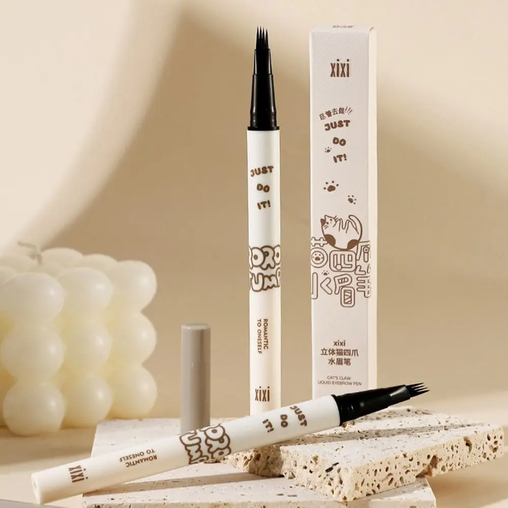 Водостойкий 4-точечный карандаш для бровей с вилкой не размазывается