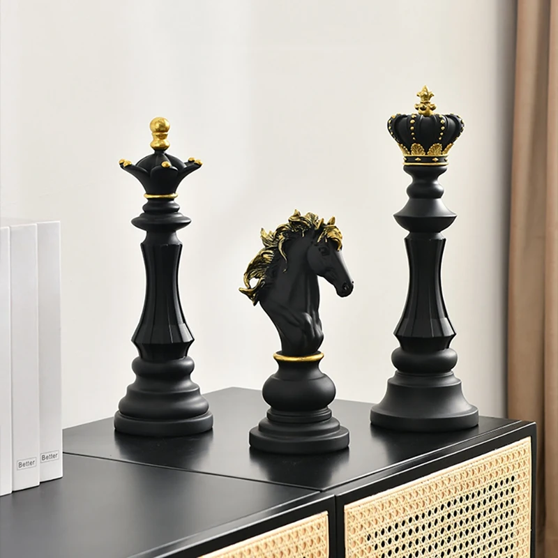 1 шт. Ретро шахматы из смолы аксессуары для настольных игр интерьера домашний