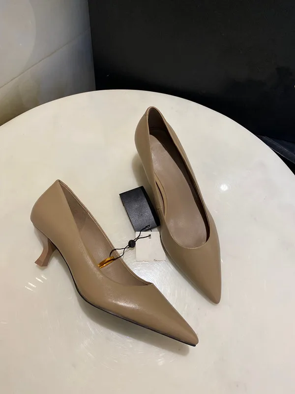 Maxdutti  Shoes Women Fashion Heel Shoes Women England Style Office Lady Simple Sheep Soft Casual Cusp High-Heeled