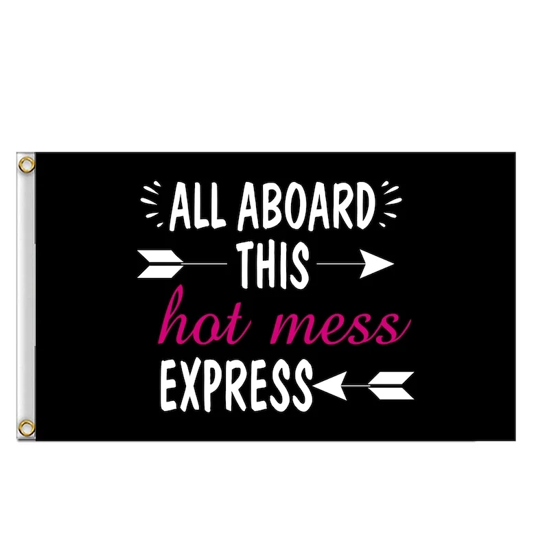 Все на борту этого горячего беспорядка Экспресс-флаг на заказ Свадьба только что маррид полиэстер баннер колледжа флаг настенное украшение Все на борту этого горячего беспорядка Экспресс-флаг на заказ Свадьба только что маррид полиэстер баннер колледжа флаг настенное украшение