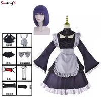 new my dress up darling marin kitagawa uniform maid outfit purple wigs props stockings anime sono bisque doll wa koi wo suru