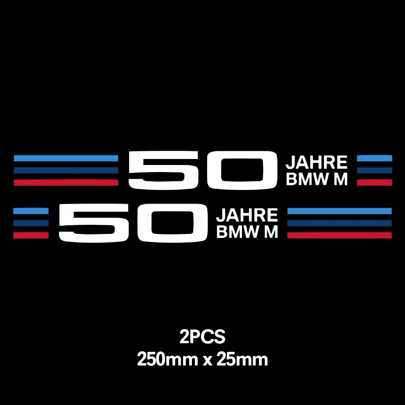 

2 шт. BMW 50-летие наклейки на окна автомобиля для BMW E36 E39 E46 E60 E61 E64 E70 E71 E85 E87 E90 E83 F10 F20 F21 F30 E80 M3 M5