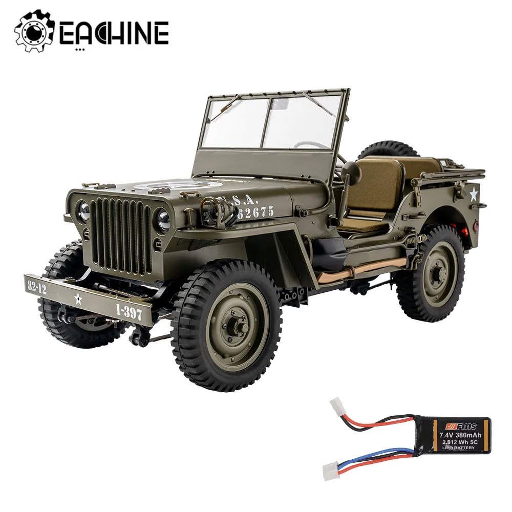 

Eachine Rochobby 1941 Willys MB 1/12 RC Car RC Off-Road Crawler RTR RC Army Truck LED Lights 2-Speed Vehicle Toy Gift Kid