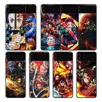 demon slayer anime phone case cover for samsung galaxy z flip3 flip 5g zflip galaxyzflip3 zflip3 funda back tpu print coque
