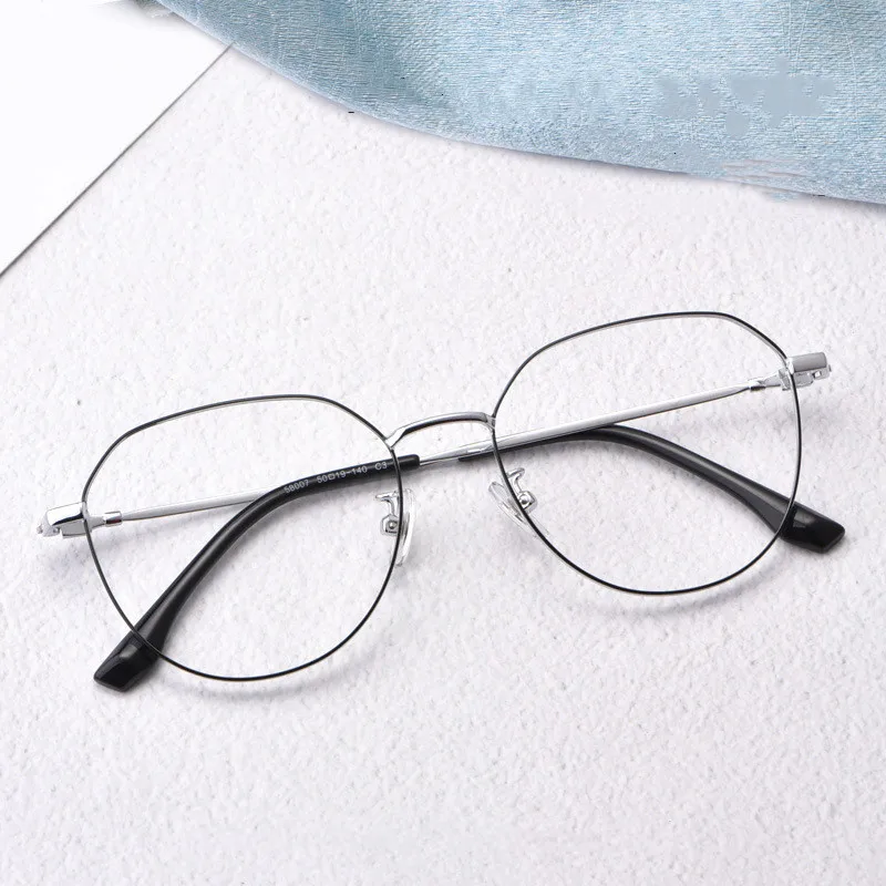 

TGCYEYO New Arrival Quality Men Women Titanium Eyeglasses Frames Fashion Literary Retro Oval Prescription Spectacles Ultra-light