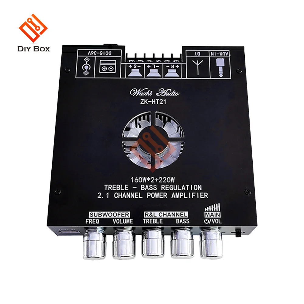 160WX2+220W 50WX2+100W ZK-HT21/ZK-TB21 2.1 Channel Bluetooth Digital Power Amplifier Module DC15-36V TPA3116D2 TDA7498E images - 6