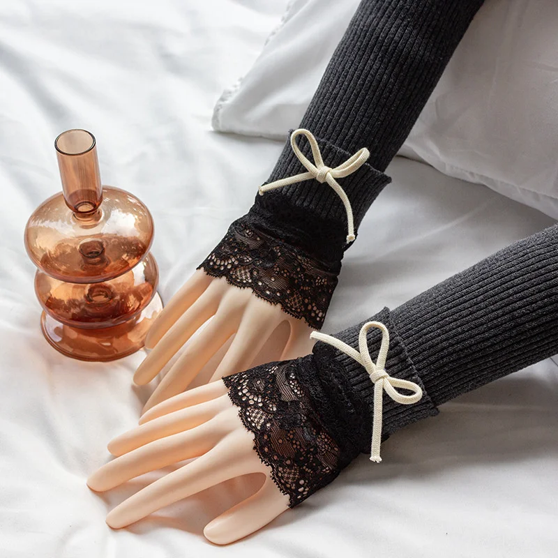 

Осенне-зимние Новые Детские Вязаные кружевные хлопковые свитеры с накладными рукавами