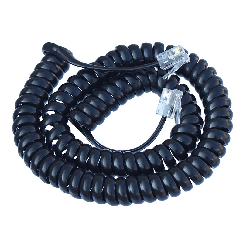 50cm to 150cm Spring Retractable RJ11 Telephone Handle Wire Anti Winding Knotting Rotary Phone Handset Wire