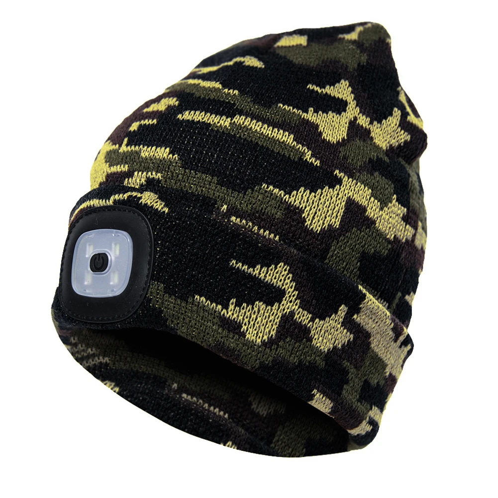 

Camping Hat Fishing Knitted Outdoor Unisex Running Beanie Climbing LED Light