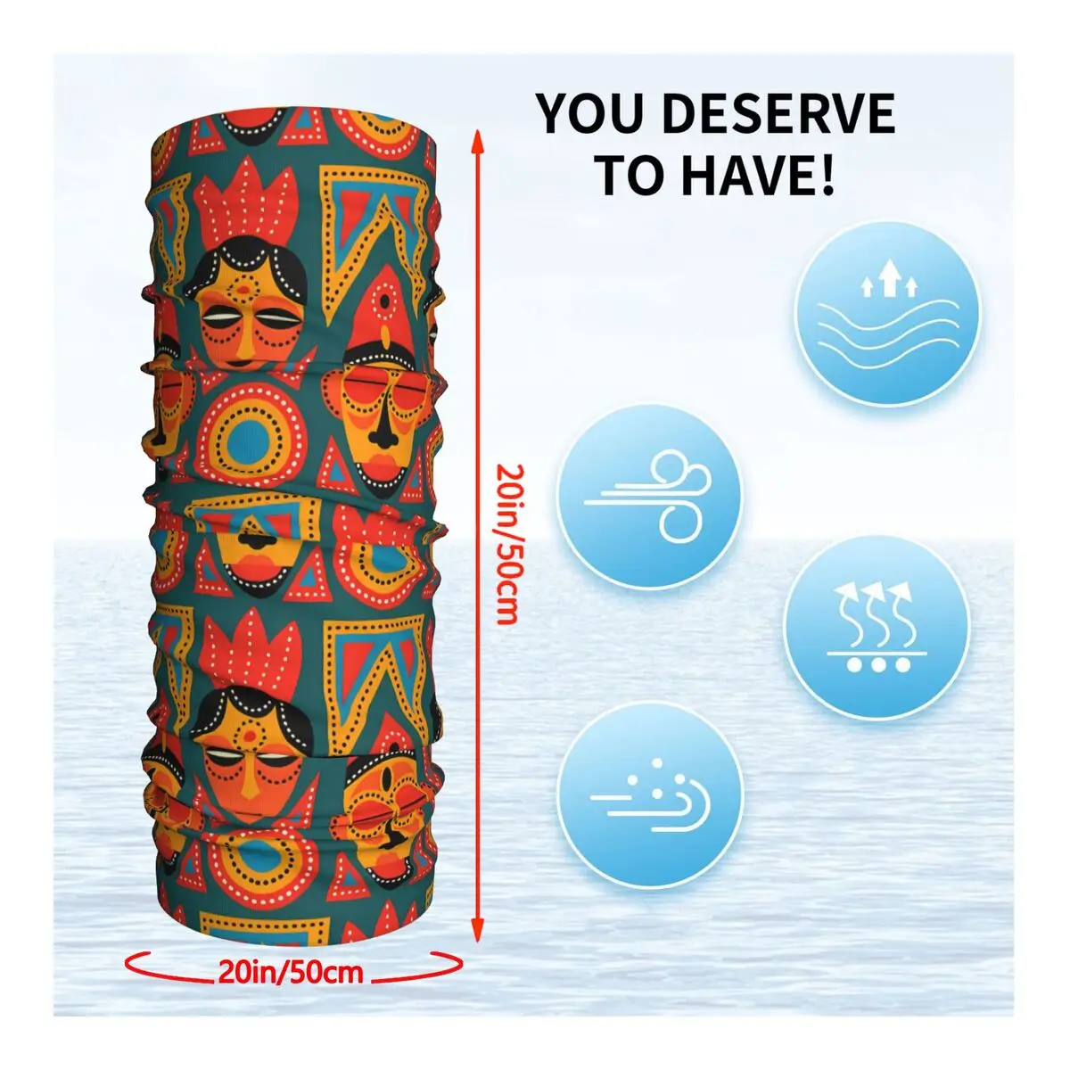 Шарф для древнего индийского танца шейный платок маска лица из полиэстера