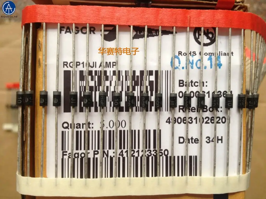 30 шт. 100% оригинальный новый Диод Быстрого Восстановления RGP10JIAMP RGP10JI RGP10J FAGOR