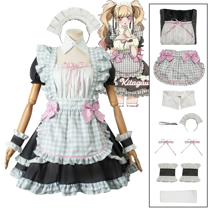 

Kitagawa Marin Cosplay Anime My Dress-Up Darling Cosplay My Dress-Up Maid Uniform Kitagawa Marin Lolita Dress Maid Halloween Cos