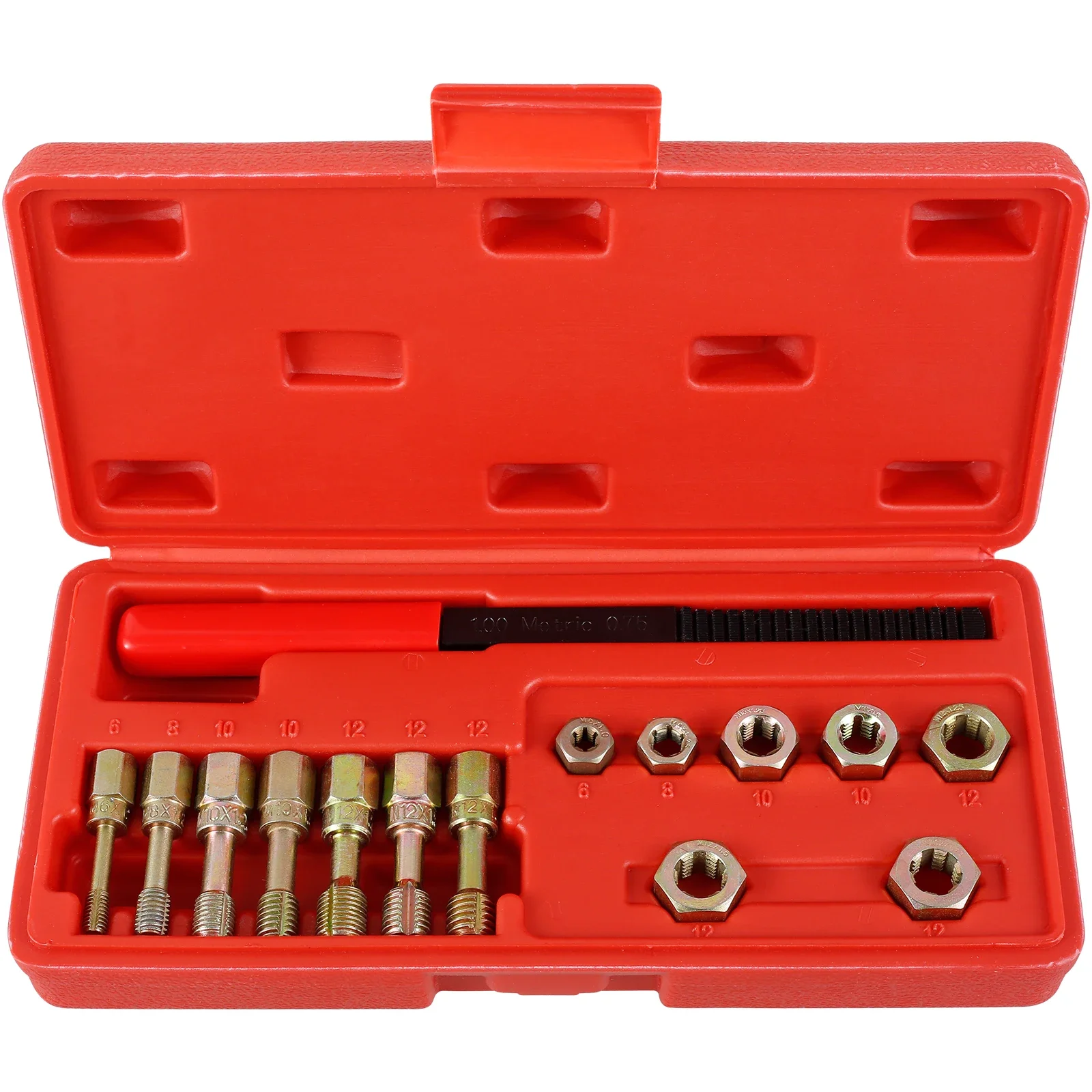 

Набор для восстановления резьбы из углеродистой стали, 15 шт., красный