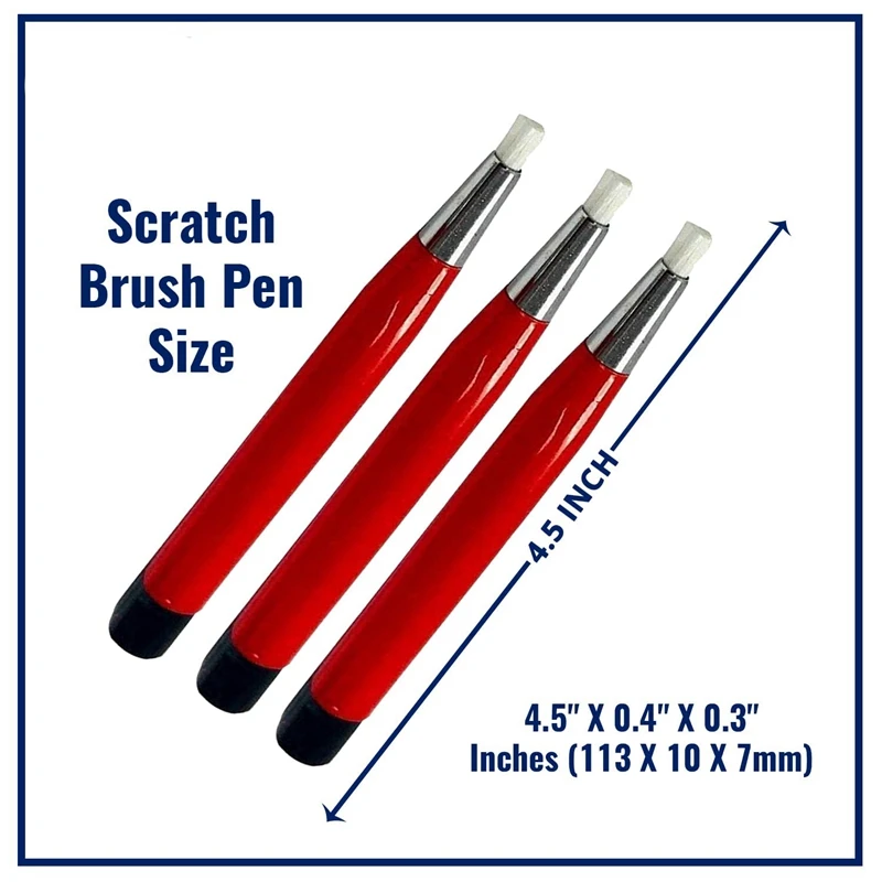 Fiberglass Scratch Brush Pen 3Pcs Jewelry Watch Coin Cleaning Electronic Applications Removing Rust And Corrosion