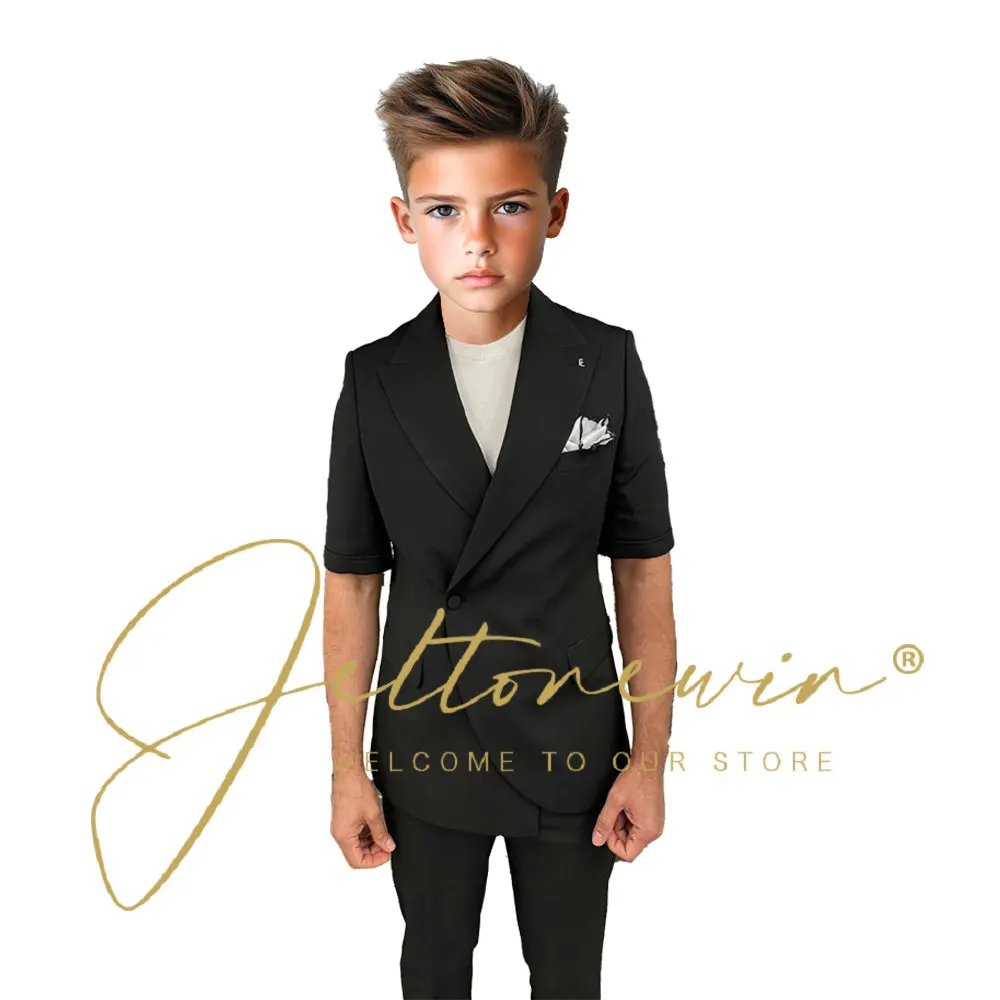 Детский пиджак с короткими рукавами для мальчиков и штаны комплект из 2 предметов