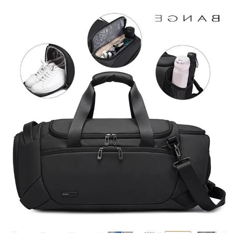 Bag KUZAI Carry On hand Luggage Weekender Men travel Duffel Bag Men Travel Bag with Shoes Compartment Wet Pocket Travel Tote bag