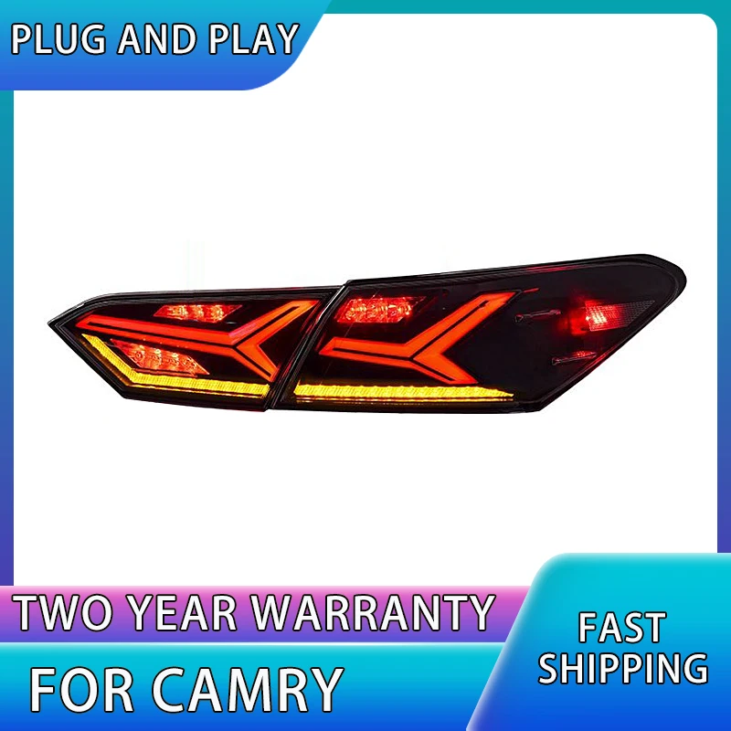 

Автомобильный Стайлинг, задние фонари для Toyota Camry 2018-2022 Camry DRL, противотуманные фары, динамический сигнал поворота, задние тормозные задние фонари