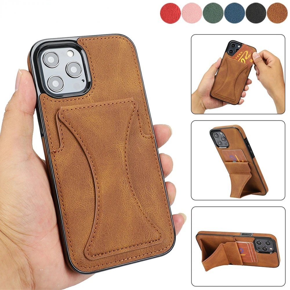 

Flip Leather Phone Case For iPhone 13 12 Mini 11 Pro XS Max XR X 7 8 Plus SE 2022 Luxury Wallet Card Slots Shockproof Cover