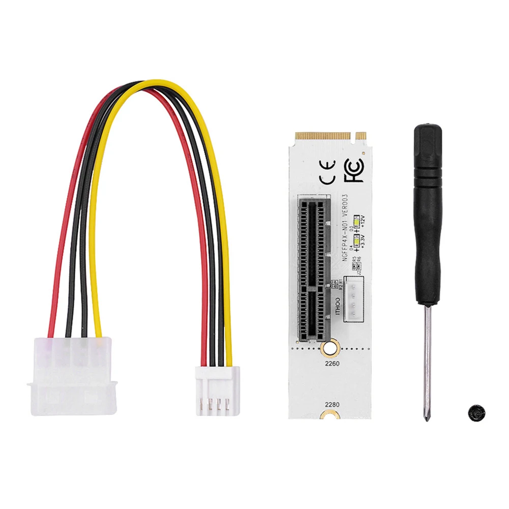 Solid State Drive Adapter LED Indicator PCI-E 4X Riser Card M2 Key M to PCIE X4 Adapter with LED Indicator