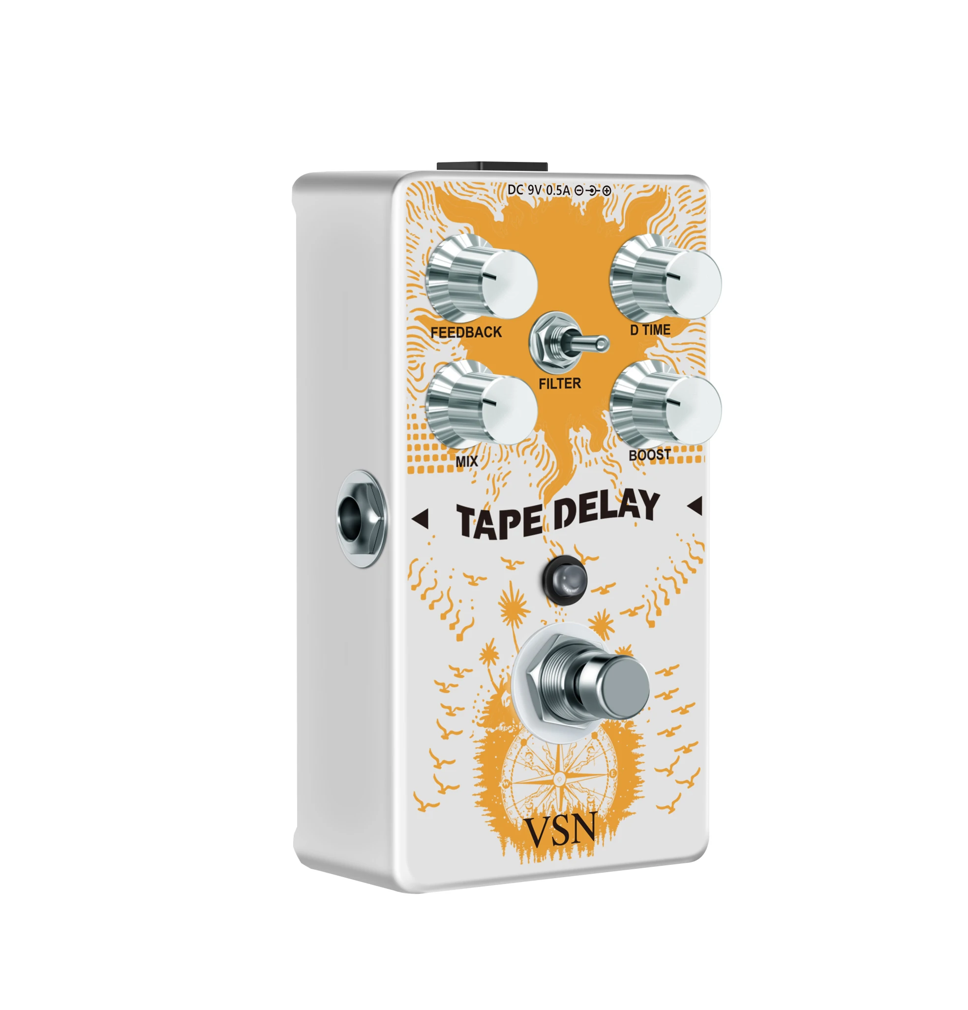 VSN RE-01 Tape Delay Guitar Effect Pedal Combined With Delay And Bass Effects Wide Range Delay Adjustment And Make Real Bass enlarge