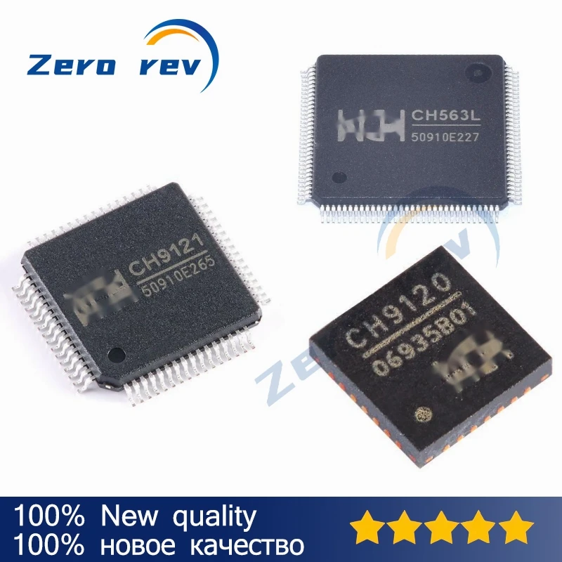

1Pcs 100% New CH9121 CH395Q CH563Q LQFP-64 CH9120 QFN-28 CH563L LQFP-128