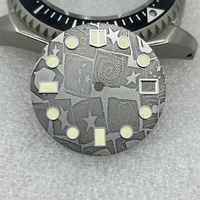 watch modify parts 28 5mm eglin damascus face pattern watch dial luminous marks date window fit nh3536 automatic movement