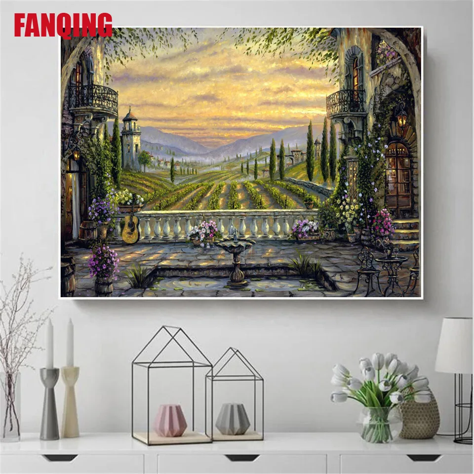 

Алмазная 5D картина «сделай сам», полная выкладка, квадратный/круглый пейзаж, вышивка крестиком, Настенный декор