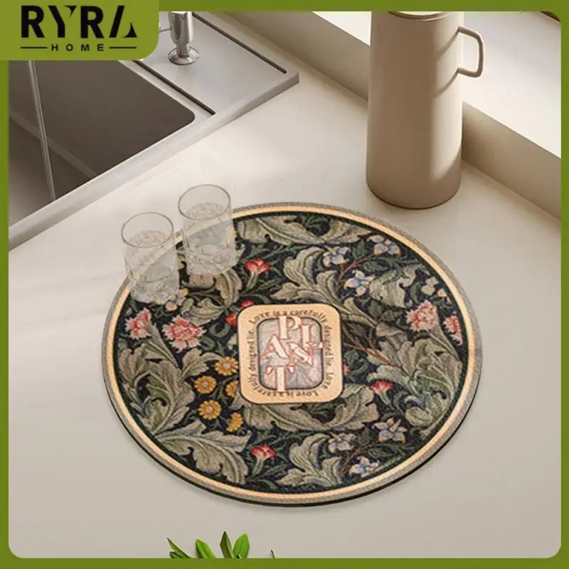 

Diameter 16cm Heat Insulation Pad Explosive Dining Table Coaster Strong Adsorption Round Kitchen Accessories Diatom Mud Placemat