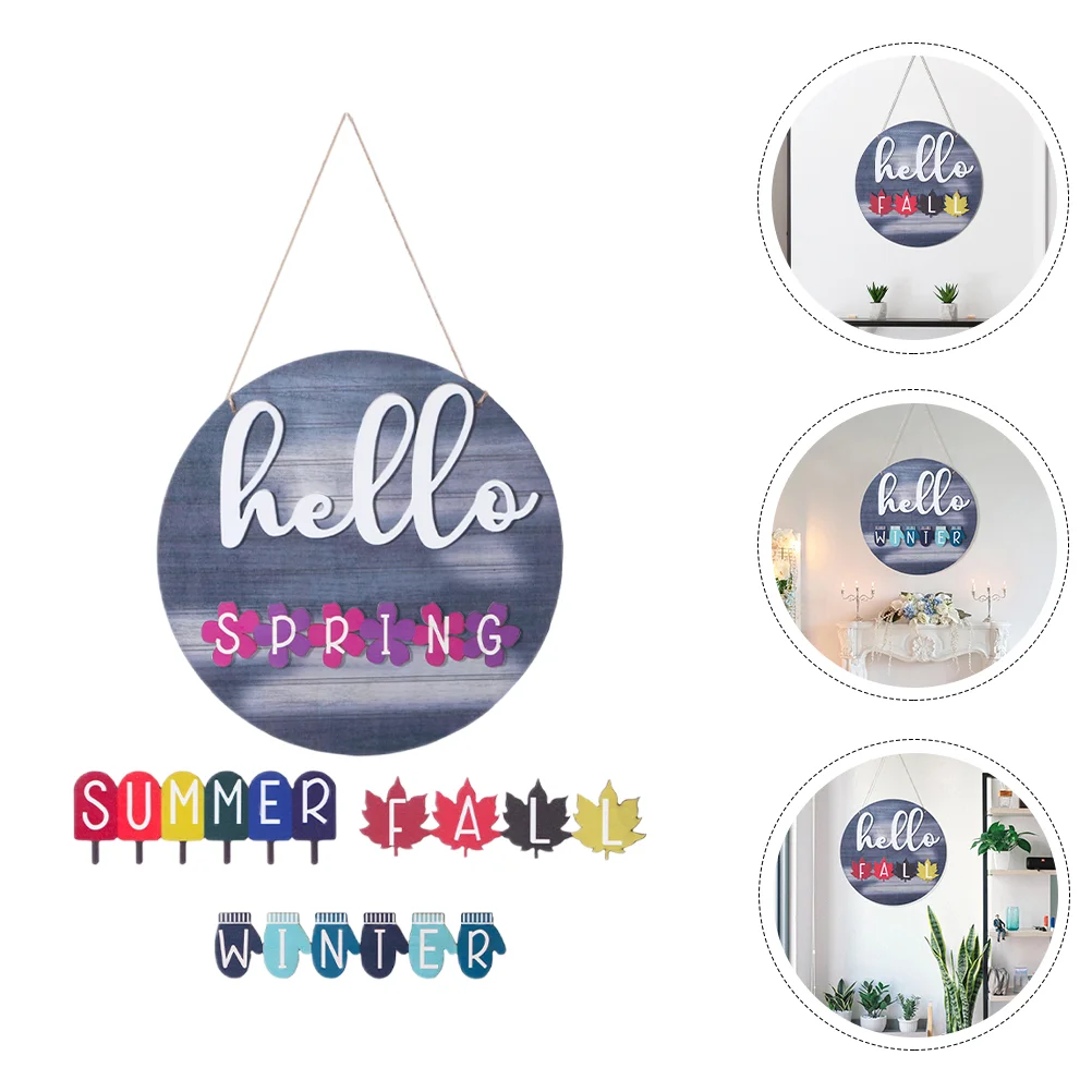 

1 Set Door Sign Decor All Seasons Wall Ornament Indoor Outdoor Wooden Adornment