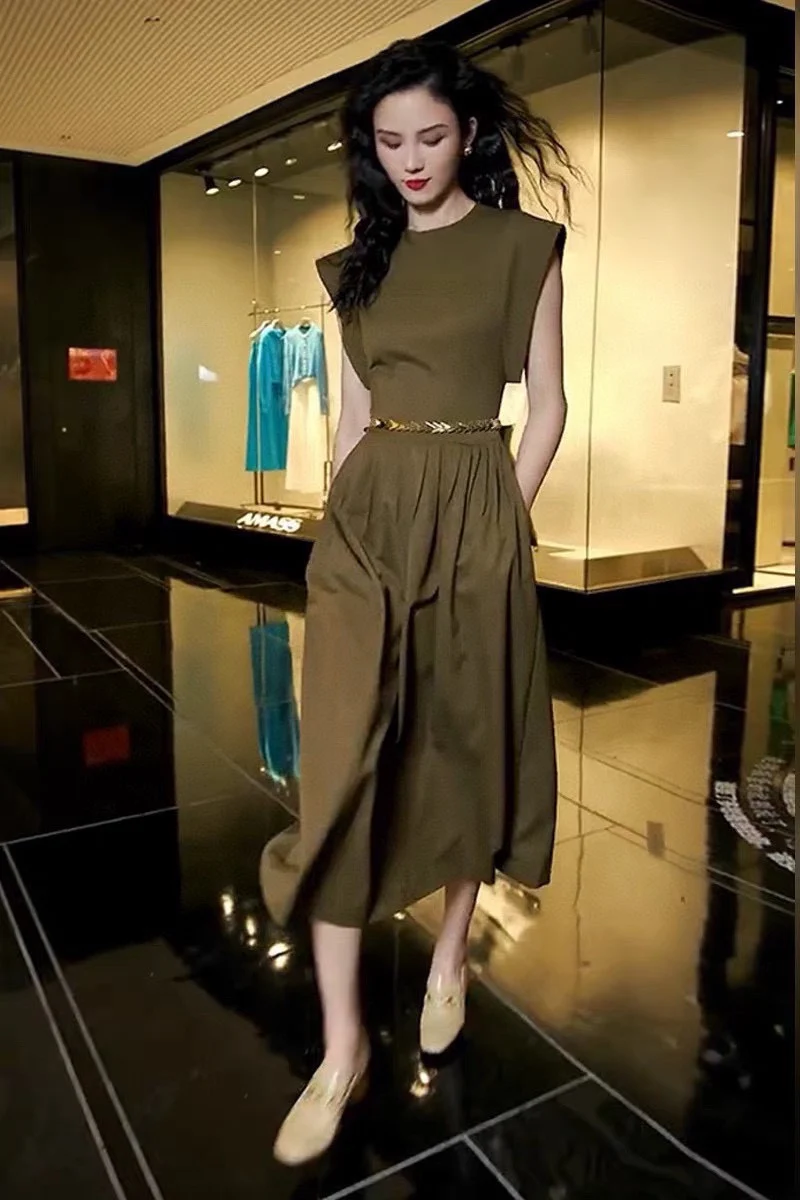 

Женская одежда весна-лето 2023, новое модное лоскутное платье из двух частей, модель 0621 года