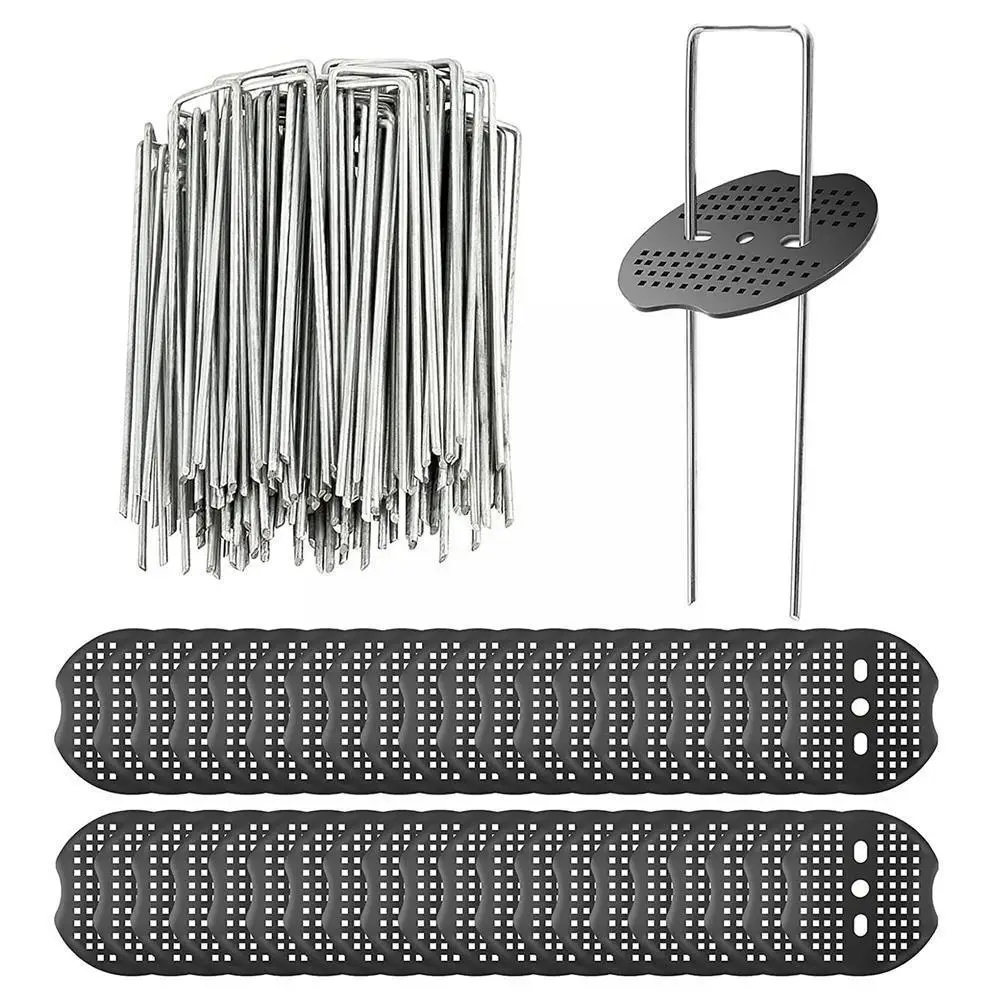 

40 гвоздей, 40 прокладок, U-образные прищепки для садовых газонов, брезентовые прищепки U-образной формы для садовых газонов Netti B1t7