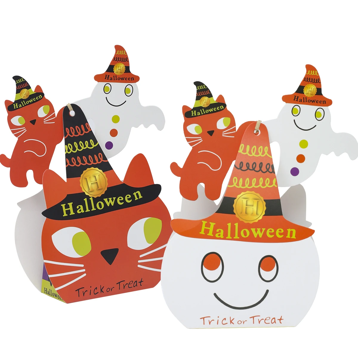 

Happy Halloween Candy Bag Gift Cookie Box Halloween Party Decoration Kids Paper Packaging Bags Trick Or Treat Supplies