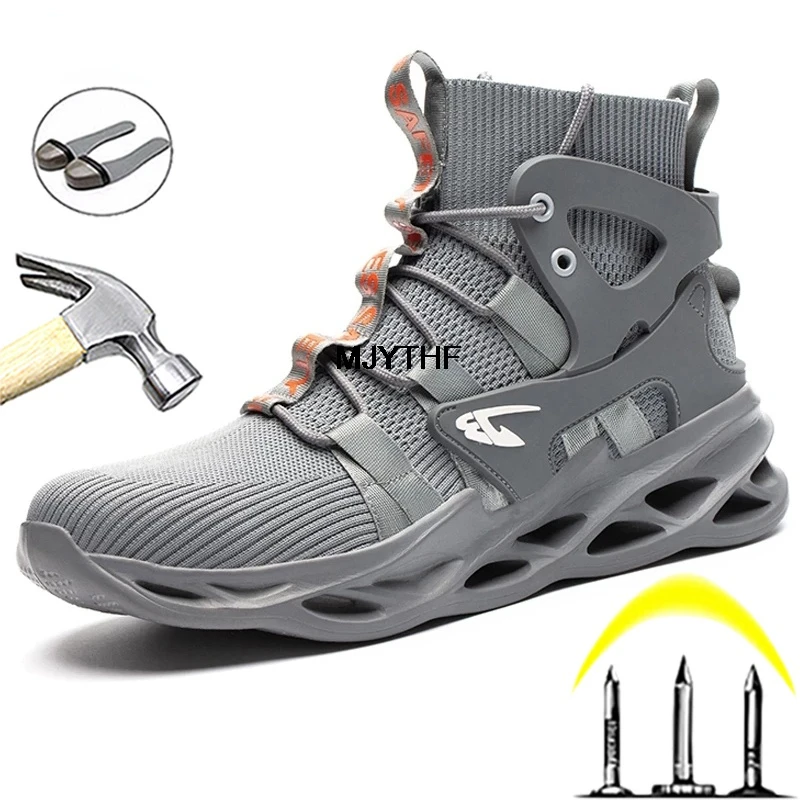 

Fashion Safety Shoes Men Boots Anti-smash And Anti-puncture Work Sneakers Men Steel Toe Shoes 2021 New Indestructible Shoes 50