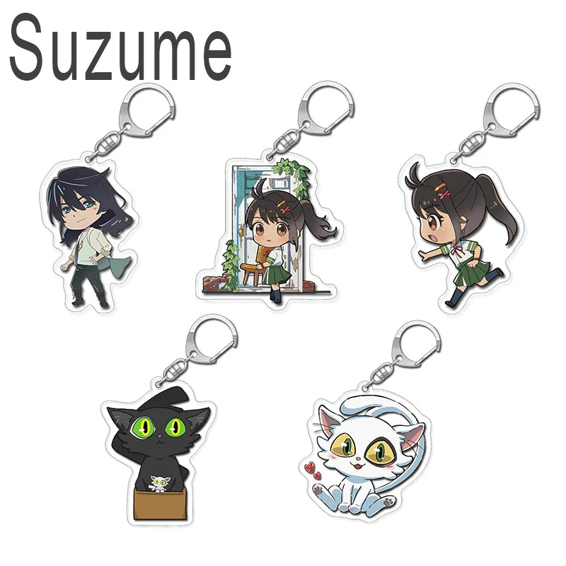 

Anime Suzume Arcylic Keychain Figure Iwato Suzume Munakata Souta Key Chain Double Side Acrylic llaveros Costume Accessories Gift