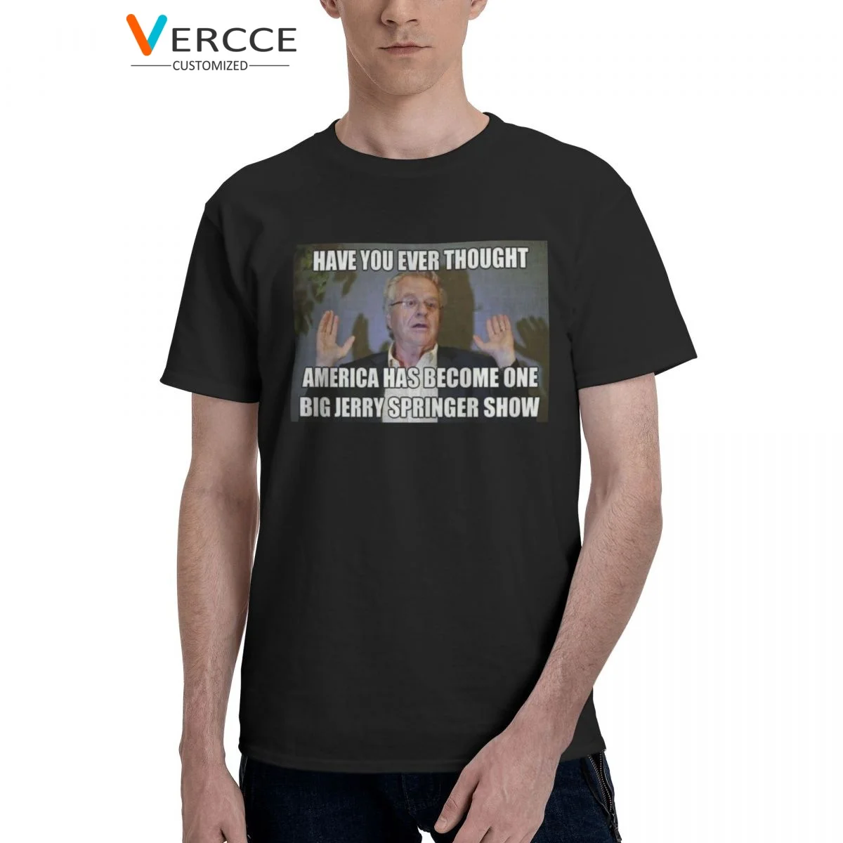 

Jerry Springer Humor RIP Rest In Piece T Shirt Cotton High Quality Tees Short Sleeve Clothing T Shirt For Men Women Gift Idea