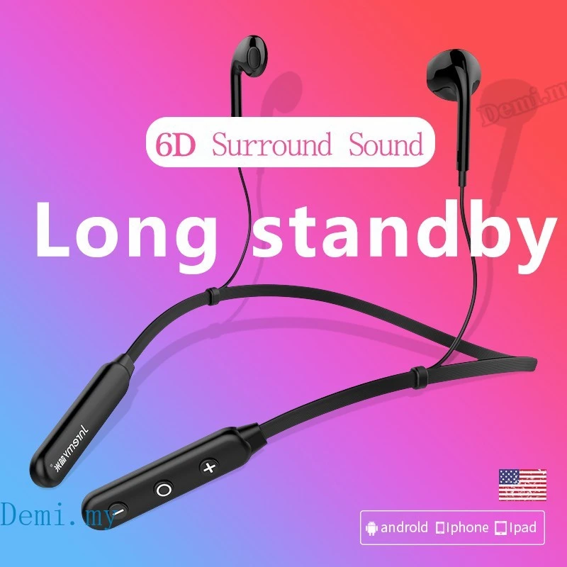 

Neck-Mounted Sports Bluetooth Headset 5.0 Earbuds Headset Twins In-Ear Earphone