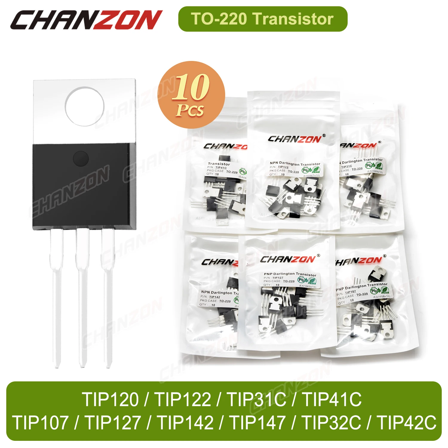 Силовой транзистор TO220 Tip120 Tip122 Tip41C Tip41 Tip42C Tip31C Tip42 Tip32C Tip31 Tip142 Tip127 Tip147 Tip32 PNP NPN Darlington |