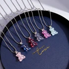Ожерелья и подвески с милыми животными из мультфильма медвежонок, подвески карамельных цветов ручной работы для женщин и детей, подарок