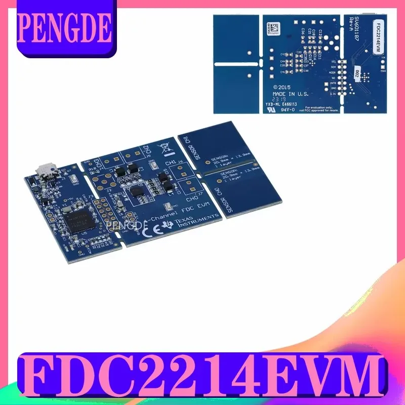 A brand new development board for the FDC2214 evaluation module with two capacitive sensors in stock FDC2214EVM